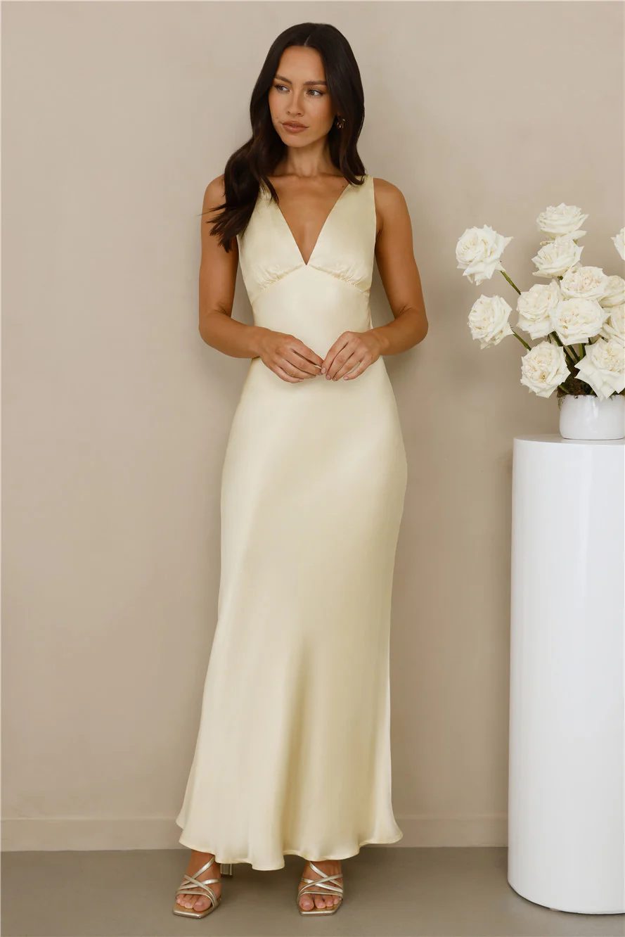 The Isabeau Satin Maxi Dress