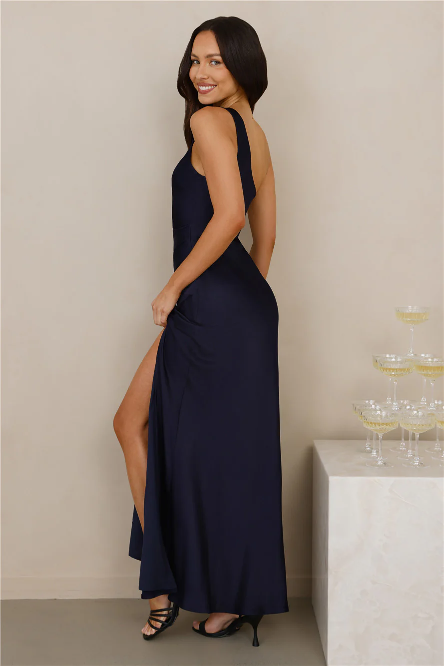 The Aurora One Shoulder Satin Maxi Dress