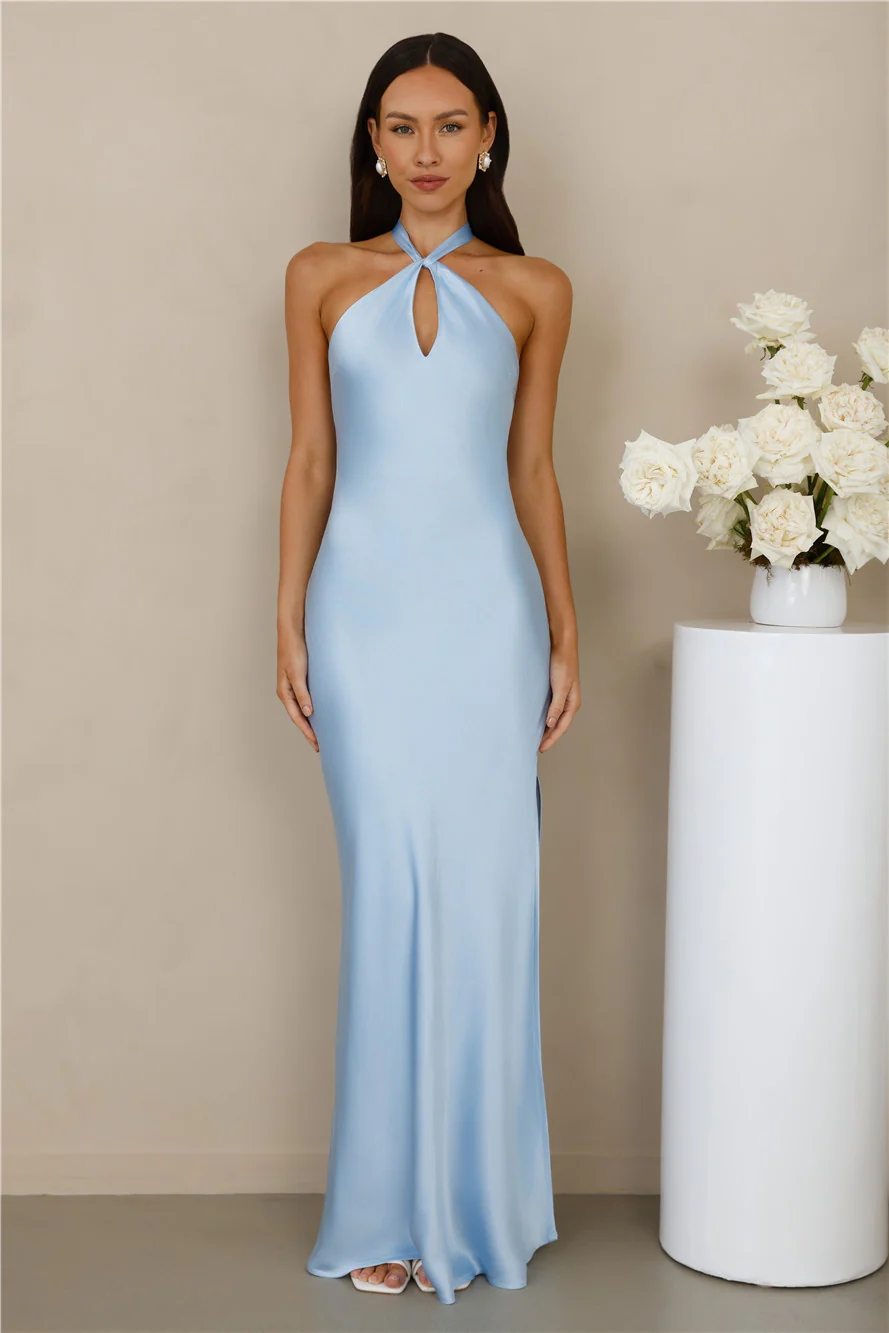 The Delilah Satin Halter Maxi Dress