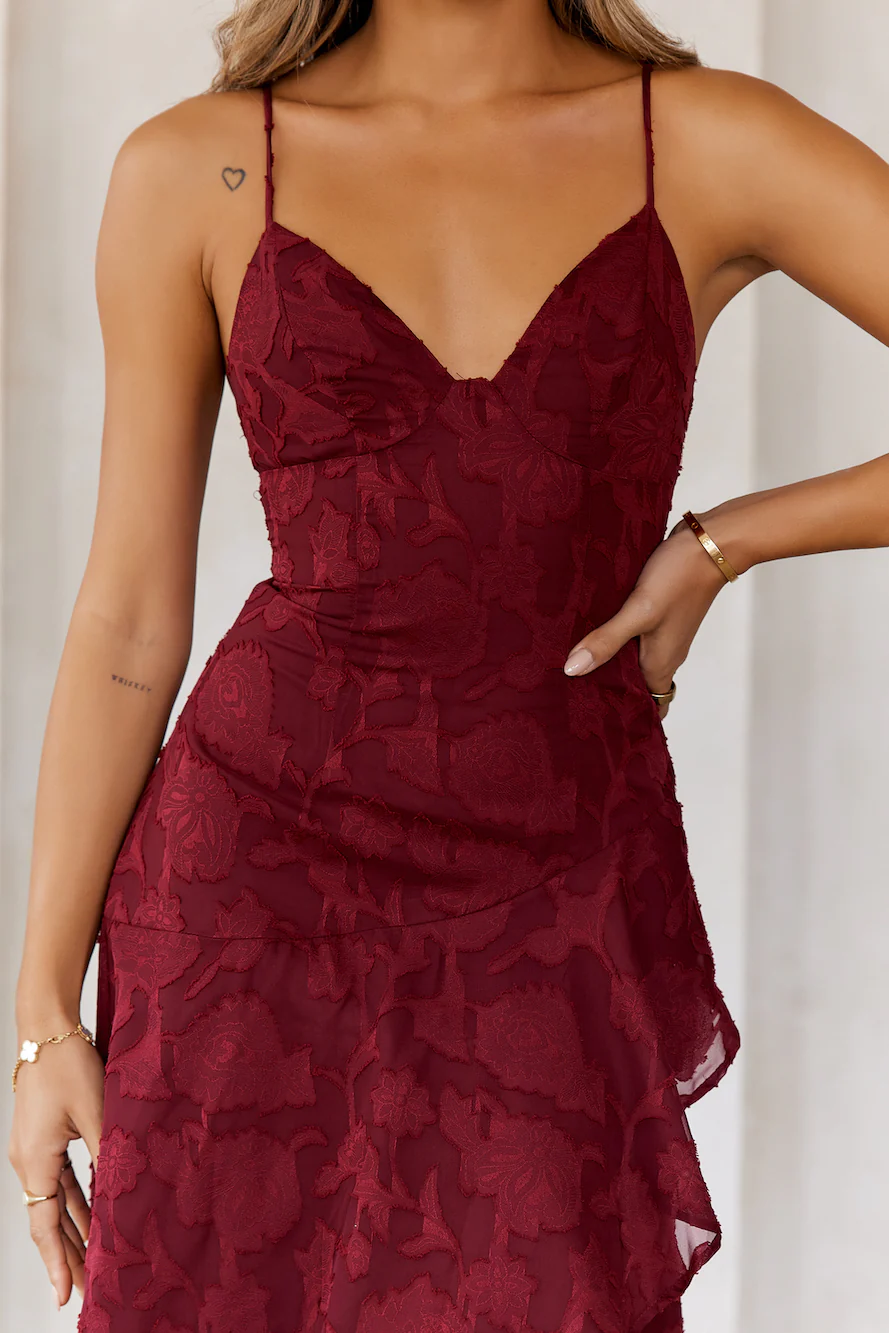 Sapphire Cascade Midi Dress