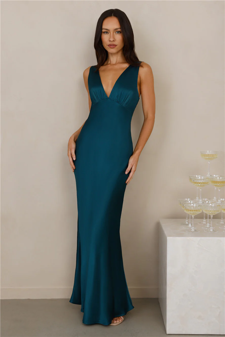 The Isabeau Satin Maxi Dress