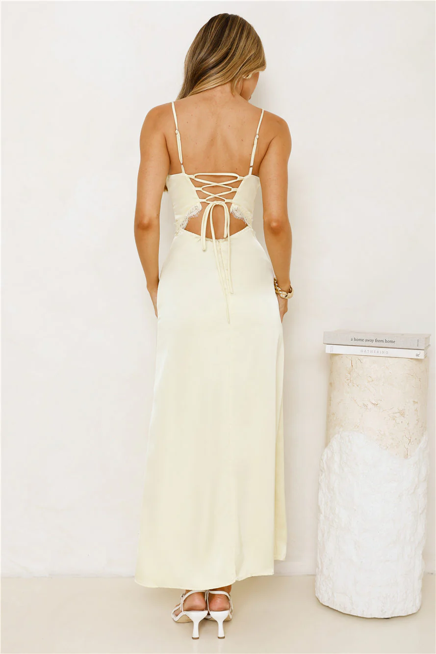 Softly In Season Satin Maxi Dress