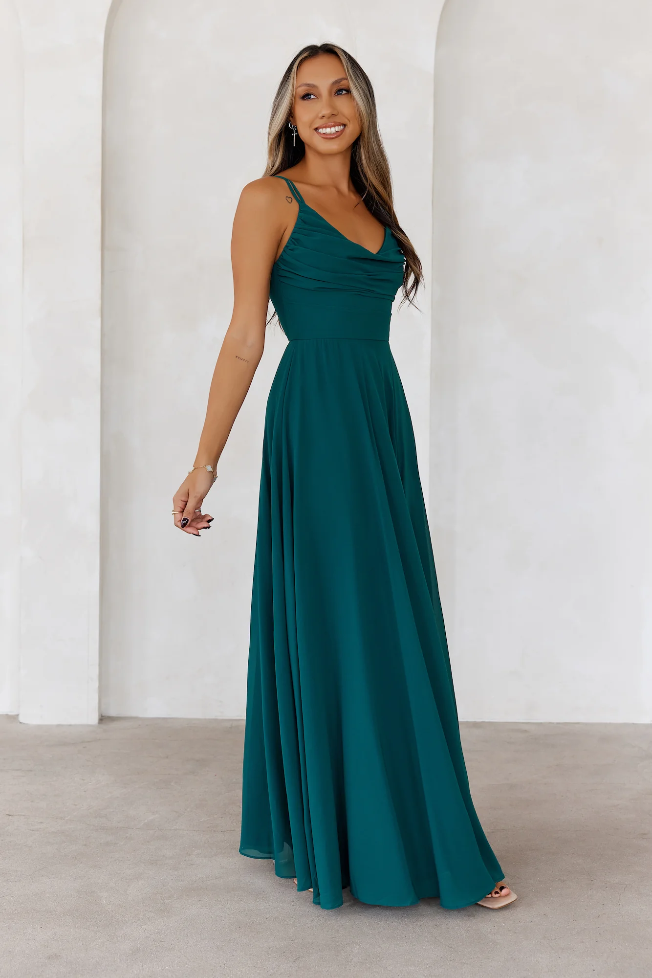 Frosted Bloom Maxi Dress