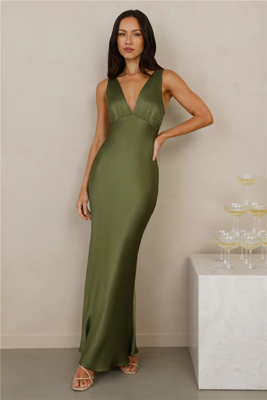 The Isabeau Satin Maxi Dress