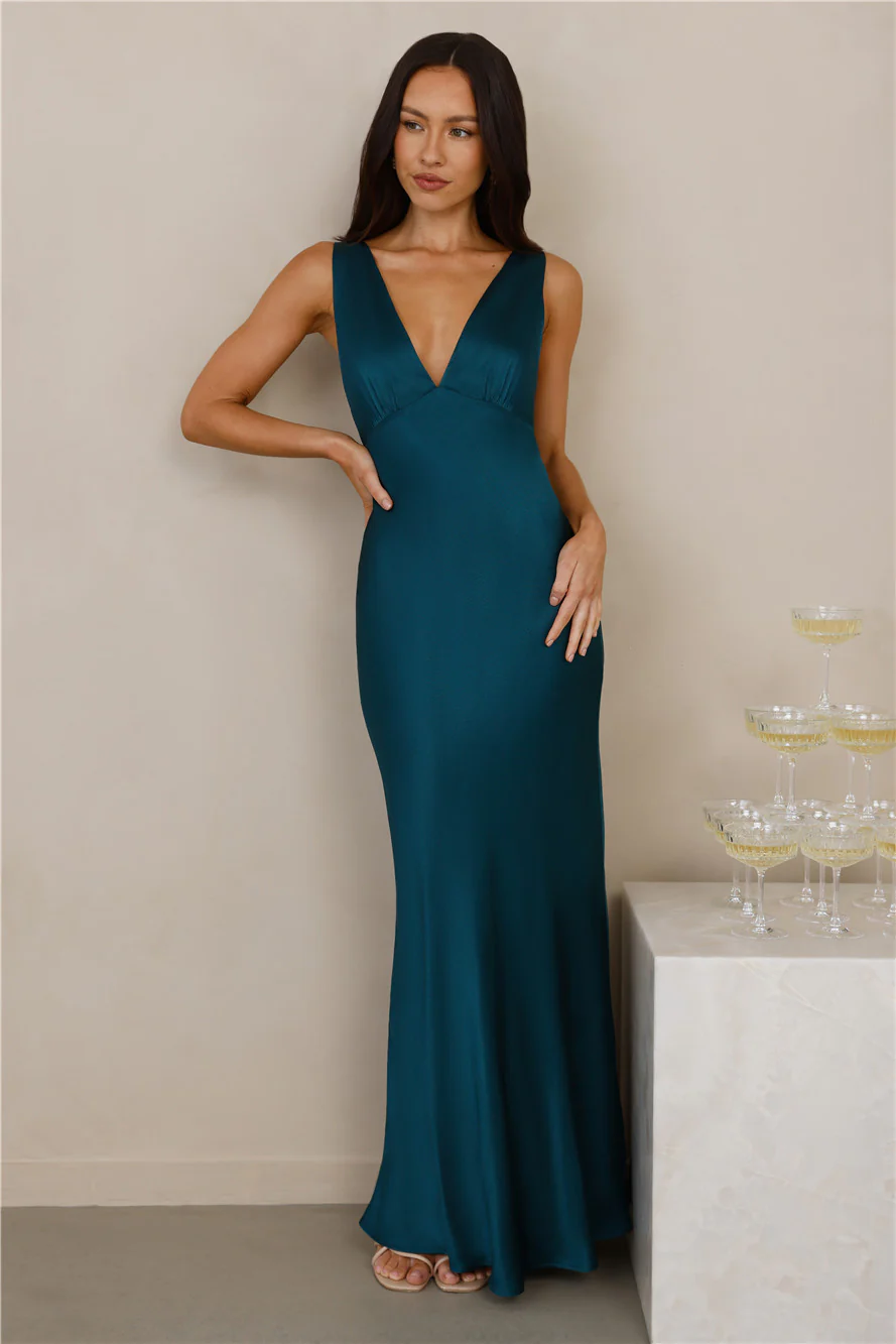 The Isabeau Satin Maxi Dress