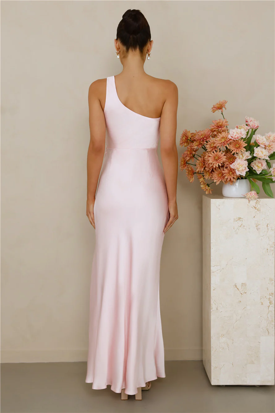 The Aurora One Shoulder Satin Maxi Dress