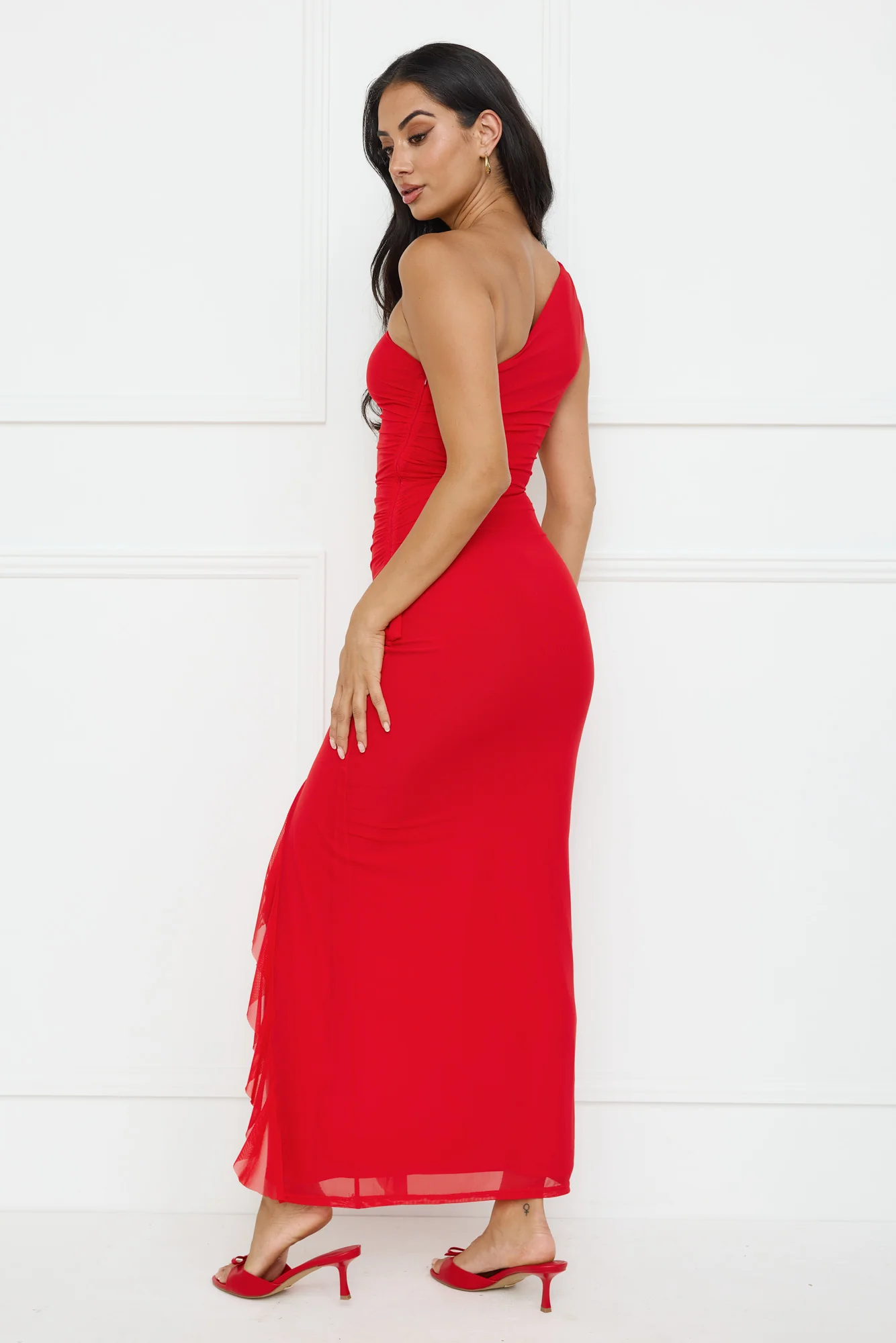 Neon Nectar One Shoulder Mesh Maxi Dress