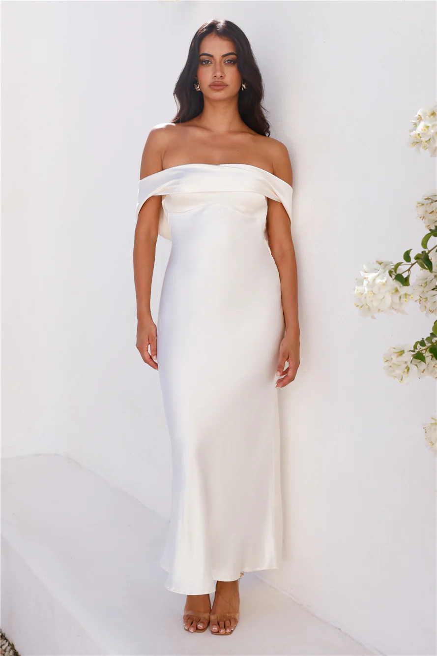 Precious Pearl Satin Maxi Dress