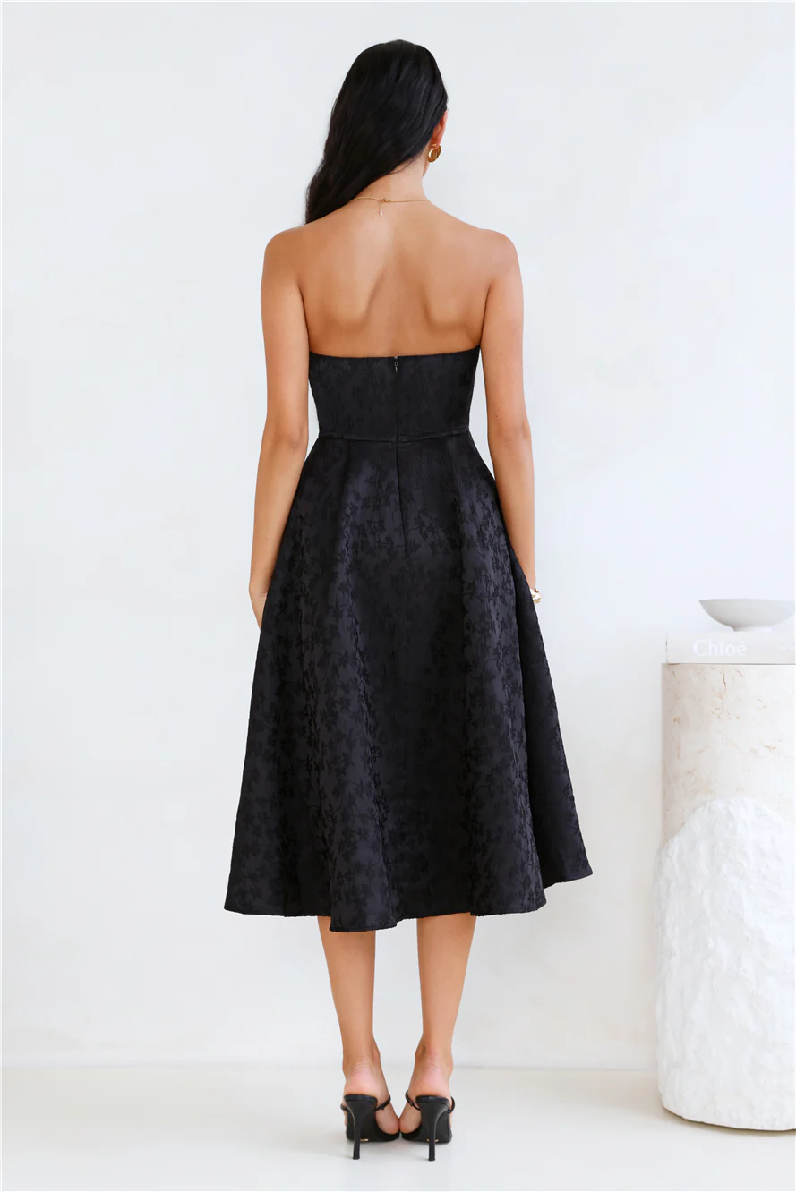 Ink Love Strapless Midi Dress