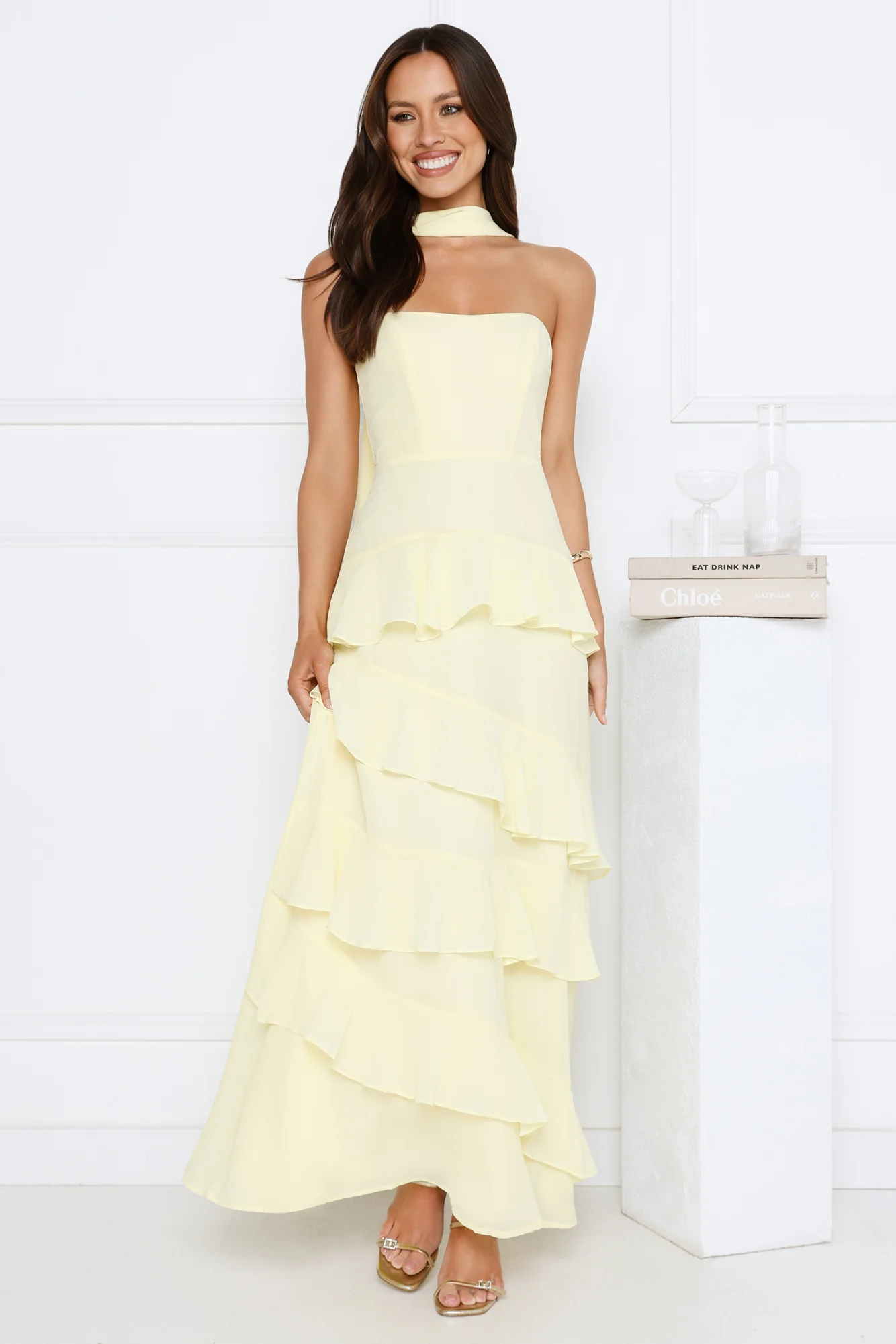 Sunset Reverie Strapless Maxi Dress