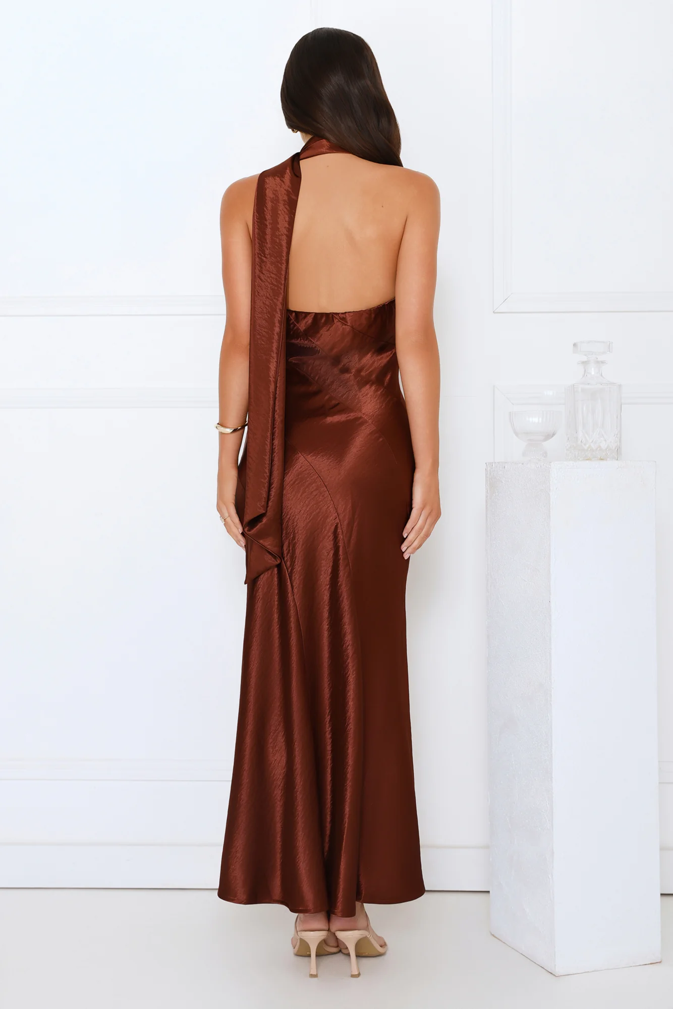 She’S Got Plans Satin Maxi Dress
