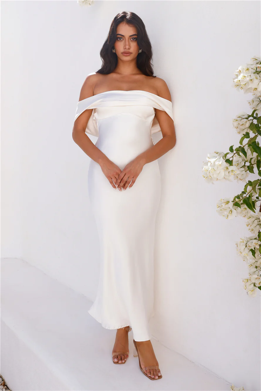 Precious Pearl Satin Maxi Dress