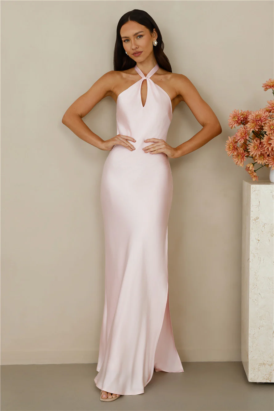 The Delilah Satin Halter Maxi Dress