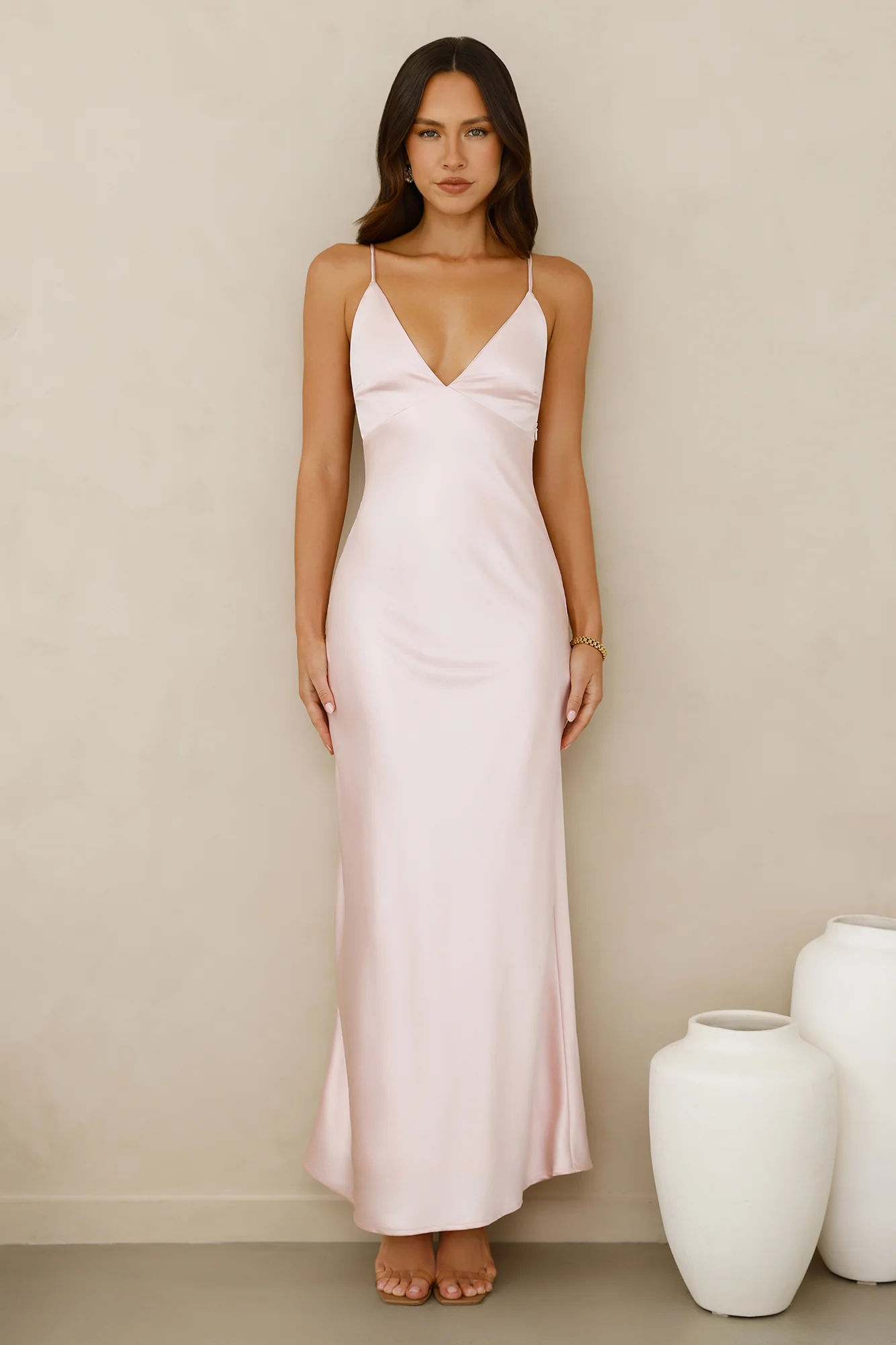 Chic 'Fit Slip Satin Maxi Dress