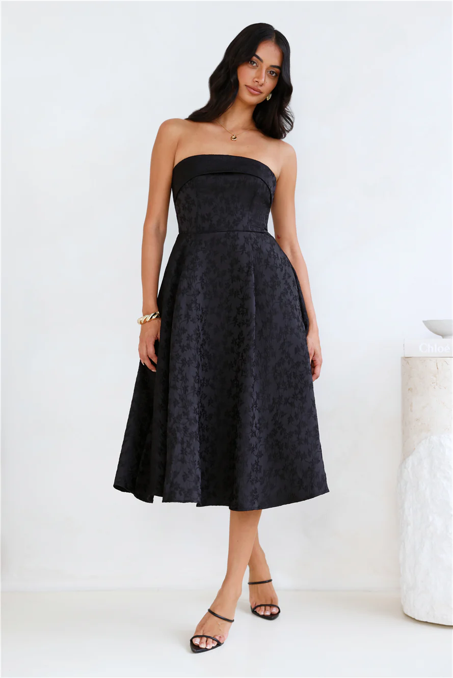 Ink Love Strapless Midi Dress