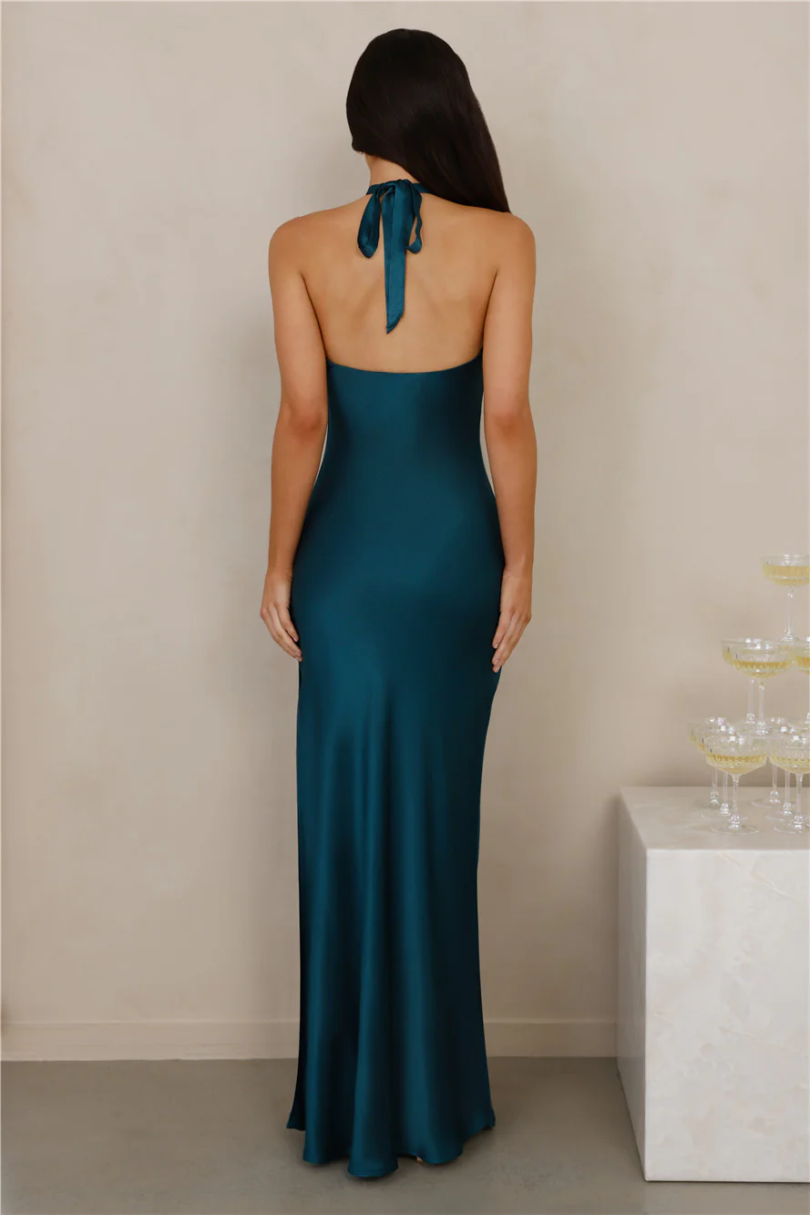 The Delilah Satin Halter Maxi Dress