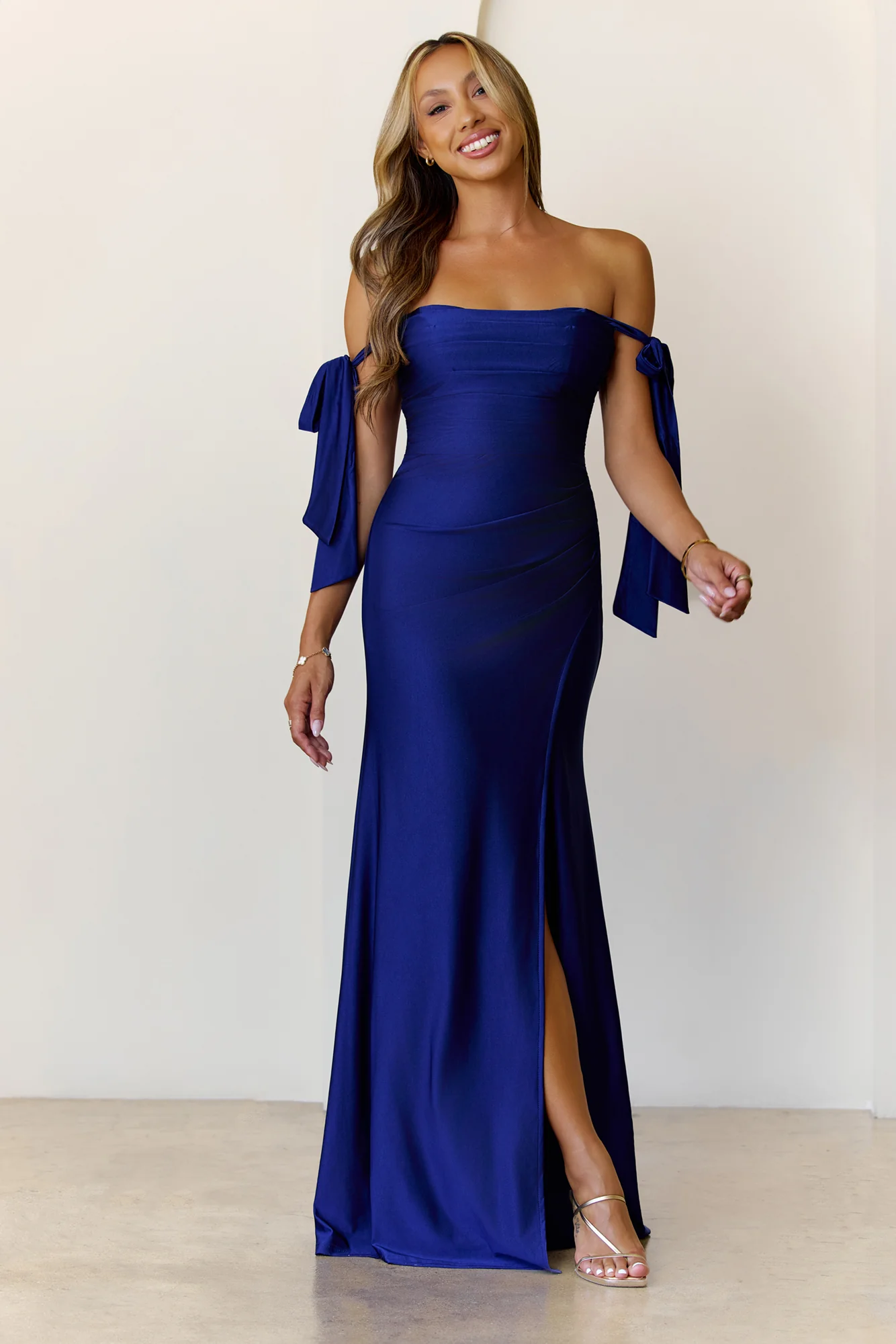 Whispers Of Dusk Off Shoulder Maxi Dress