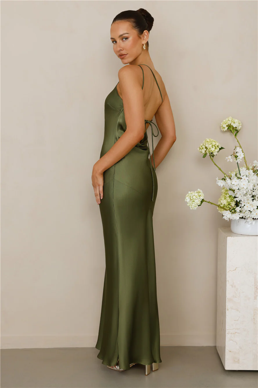 The Evangeline One Shoulder Satin Maxi Dress