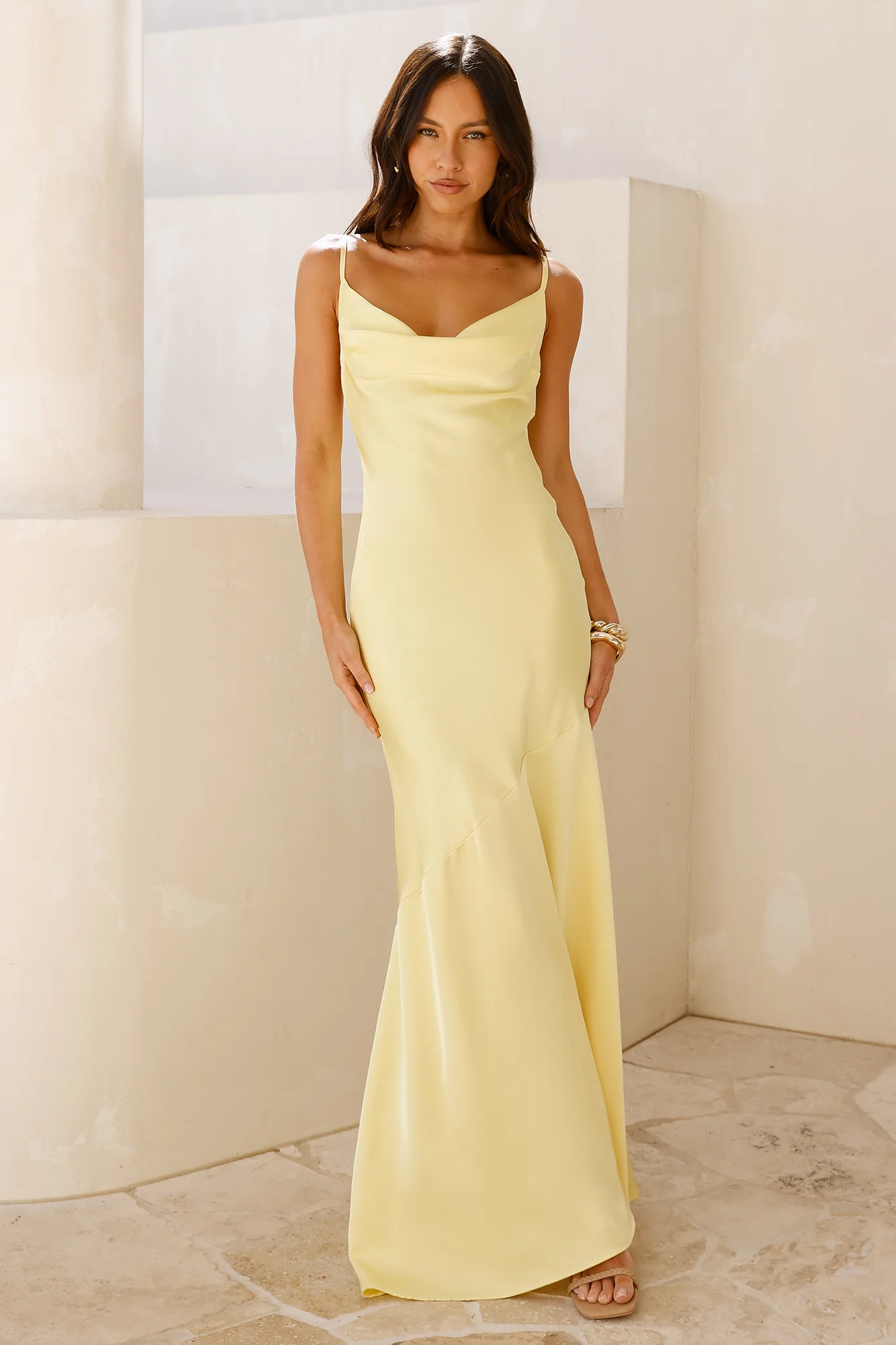 Brilliant Belle Satin Maxi Dress