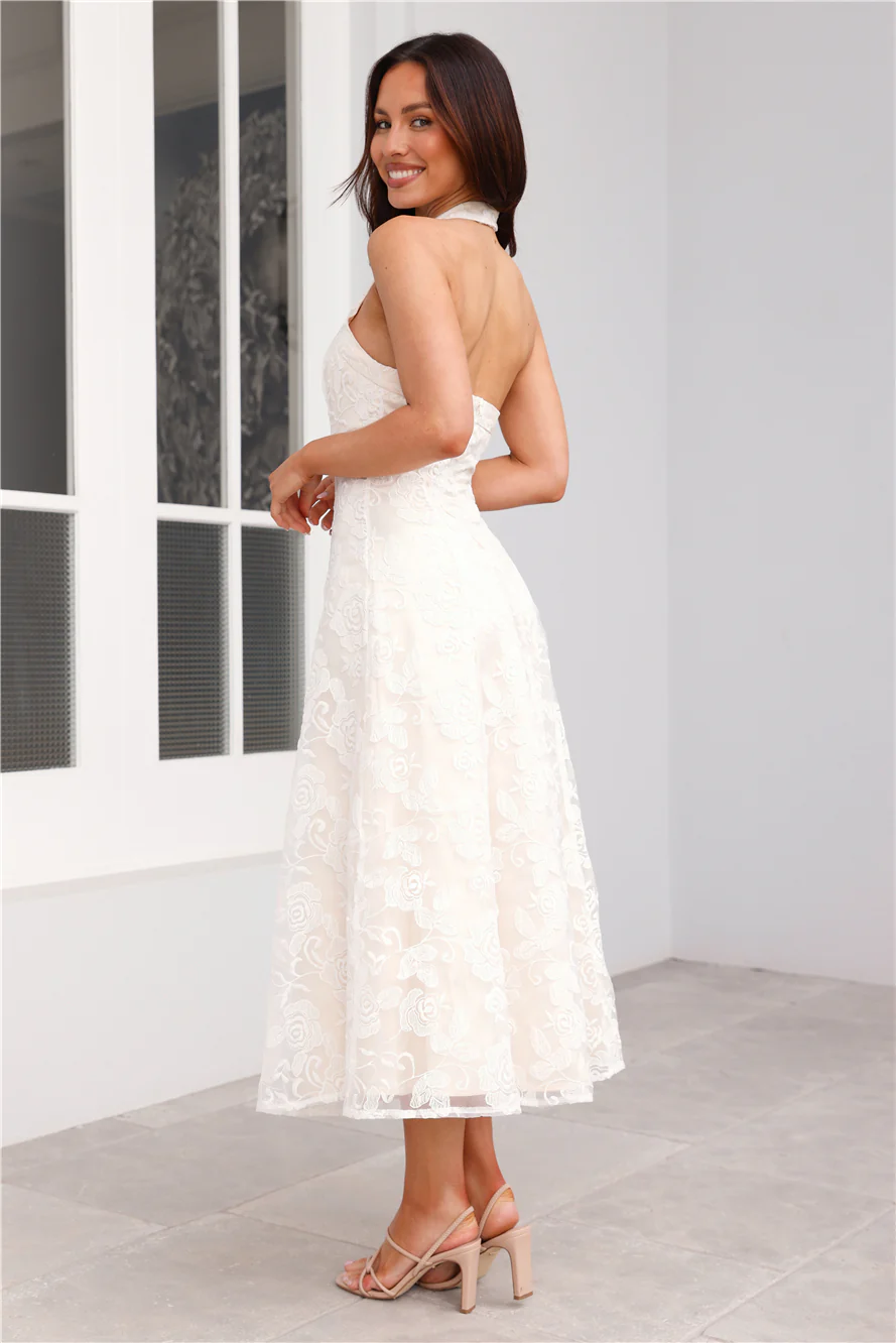 Disco Daze Halter Midi Dress