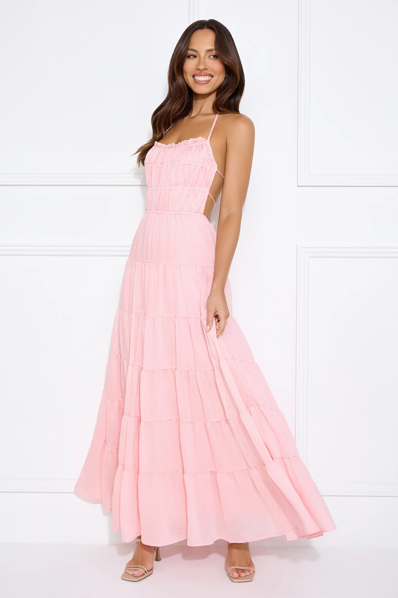 Make Up Halter Maxi Dress