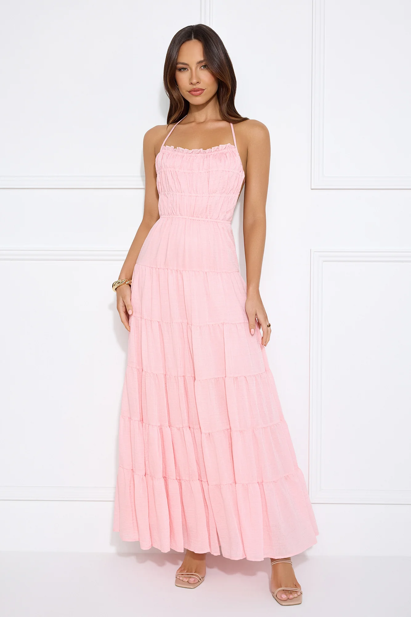 Make Up Halter Maxi Dress