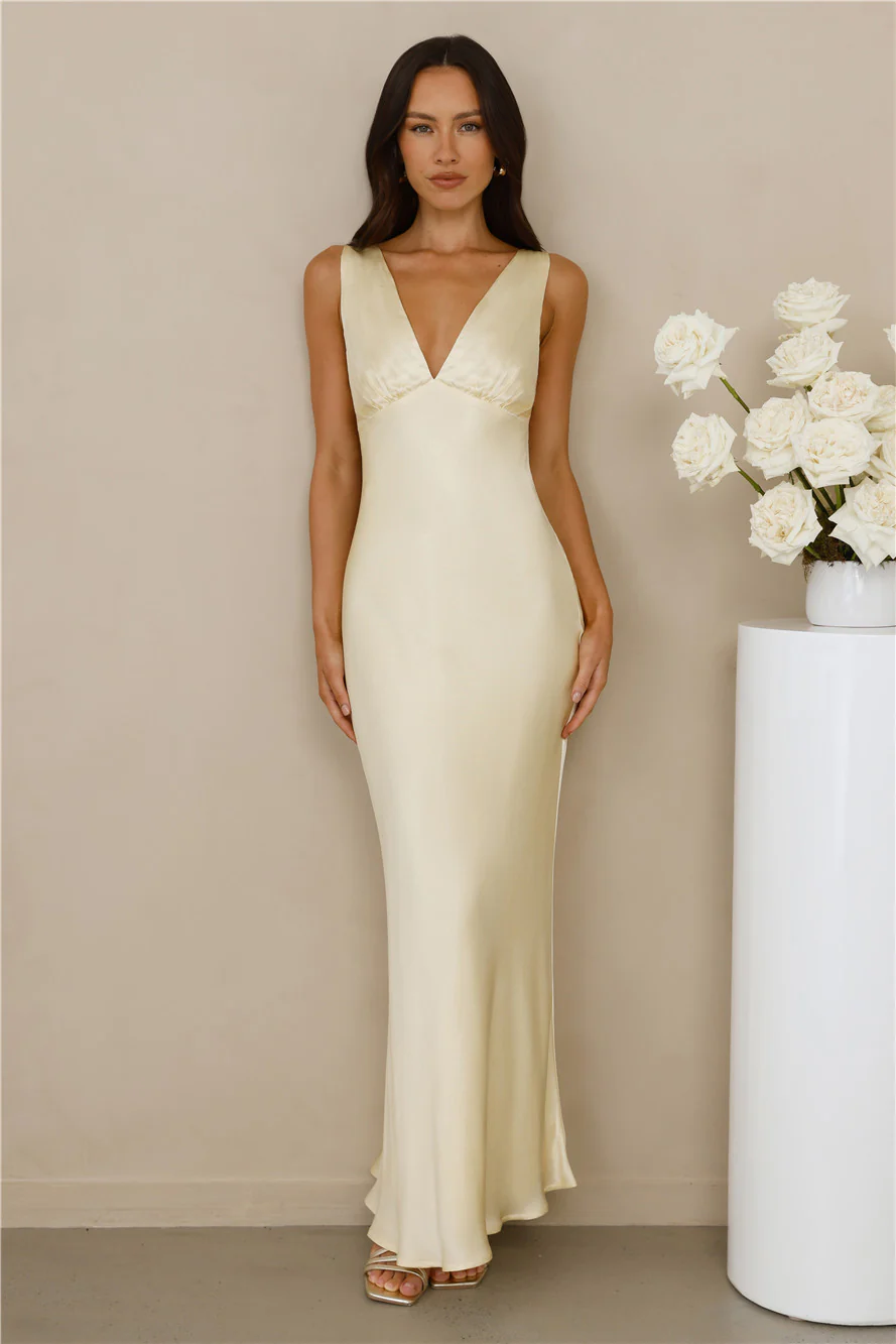The Isabeau Satin Maxi Dress