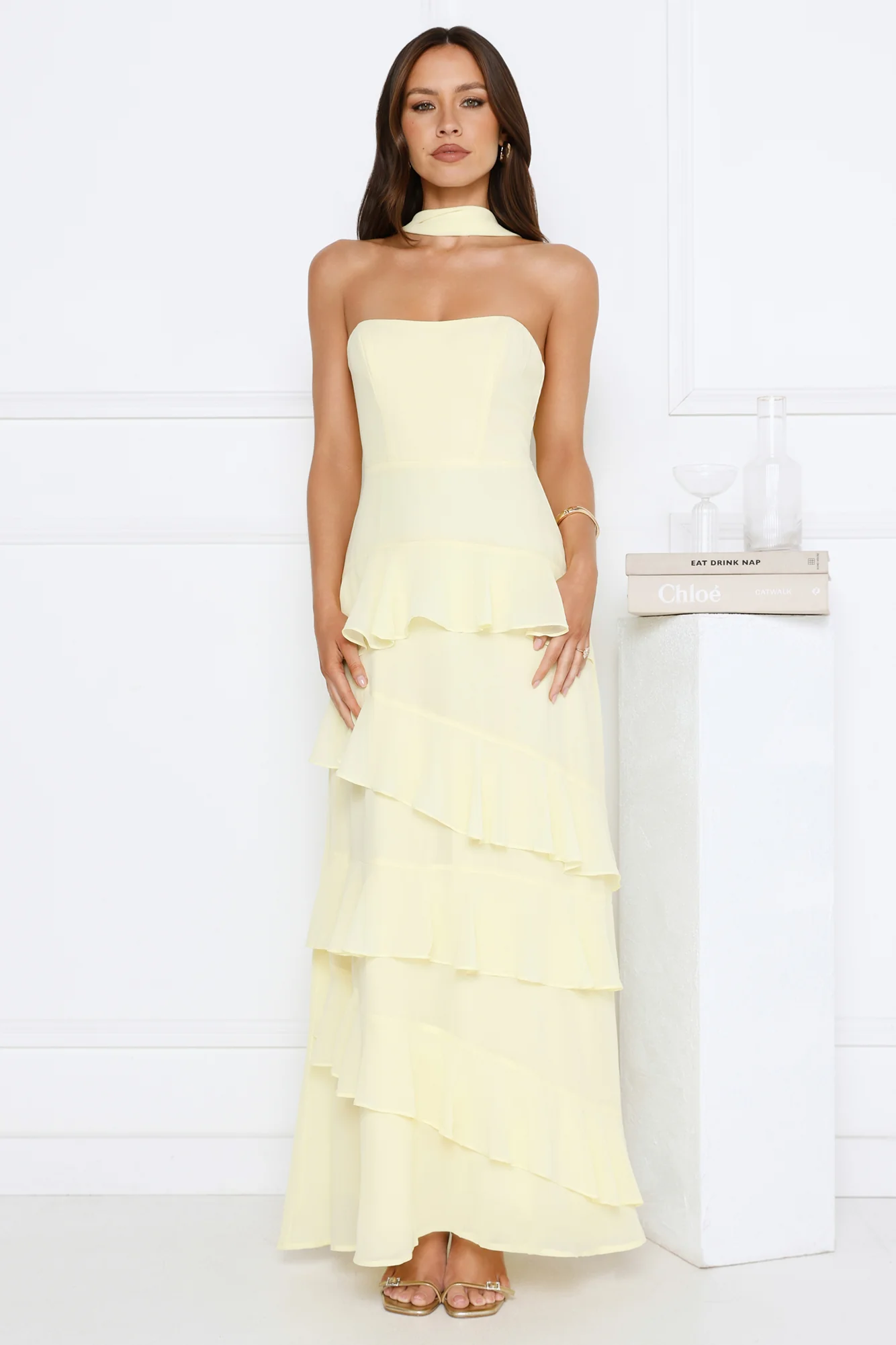 Sunset Reverie Strapless Maxi Dress