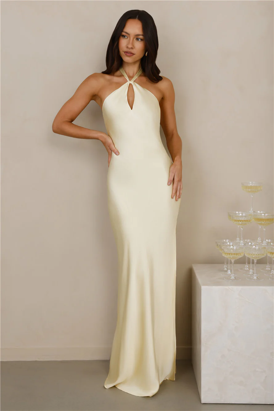 The Delilah Satin Halter Maxi Dress