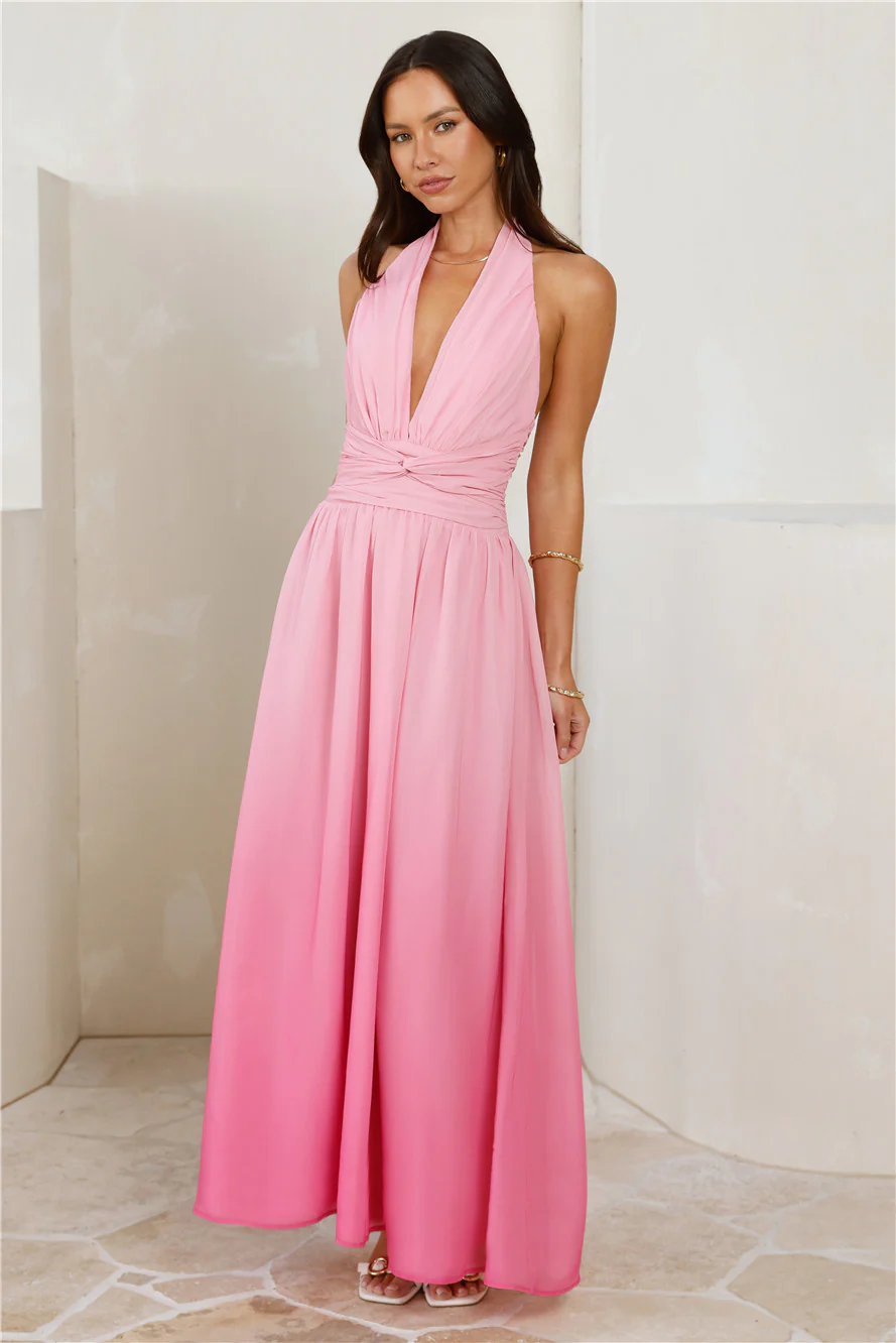 Kiss And Tell Halter Maxi Dress