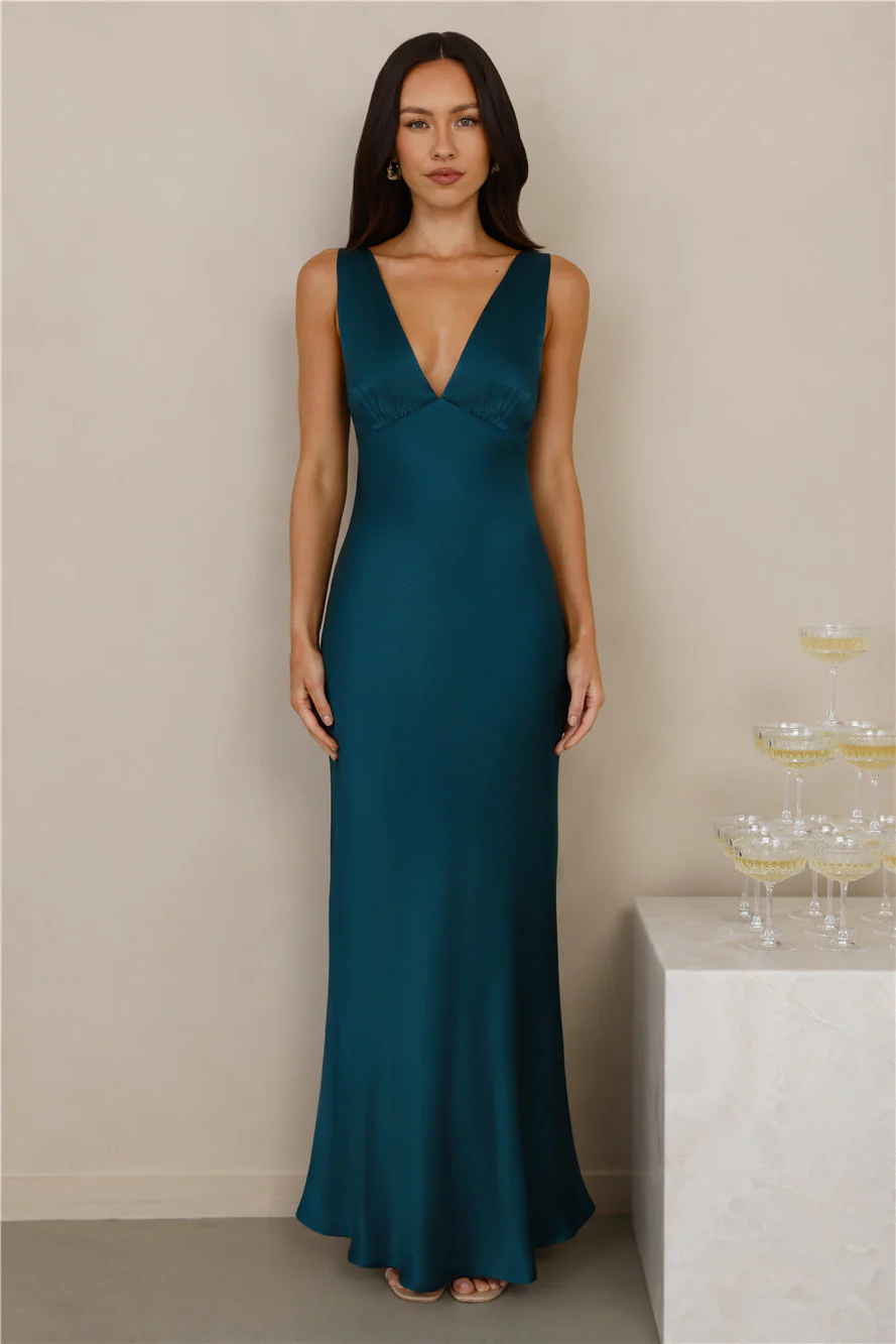 The Isabeau Satin Maxi Dress