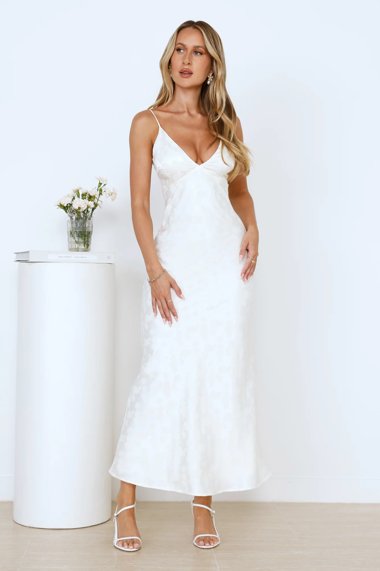 Floral Kiss Satin Maxi Dress