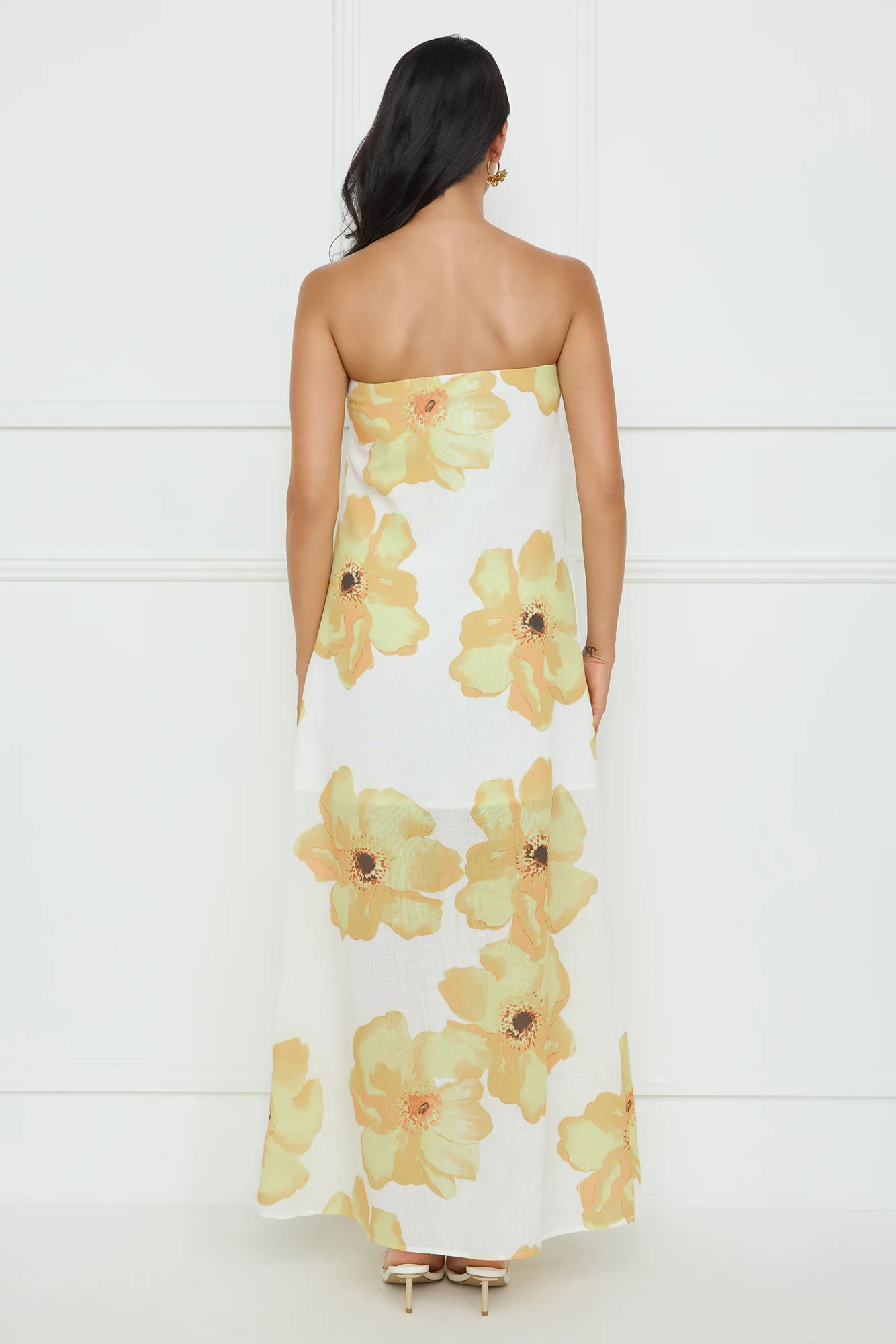 Sunlight’S Embrace Strapless Maxi Dress