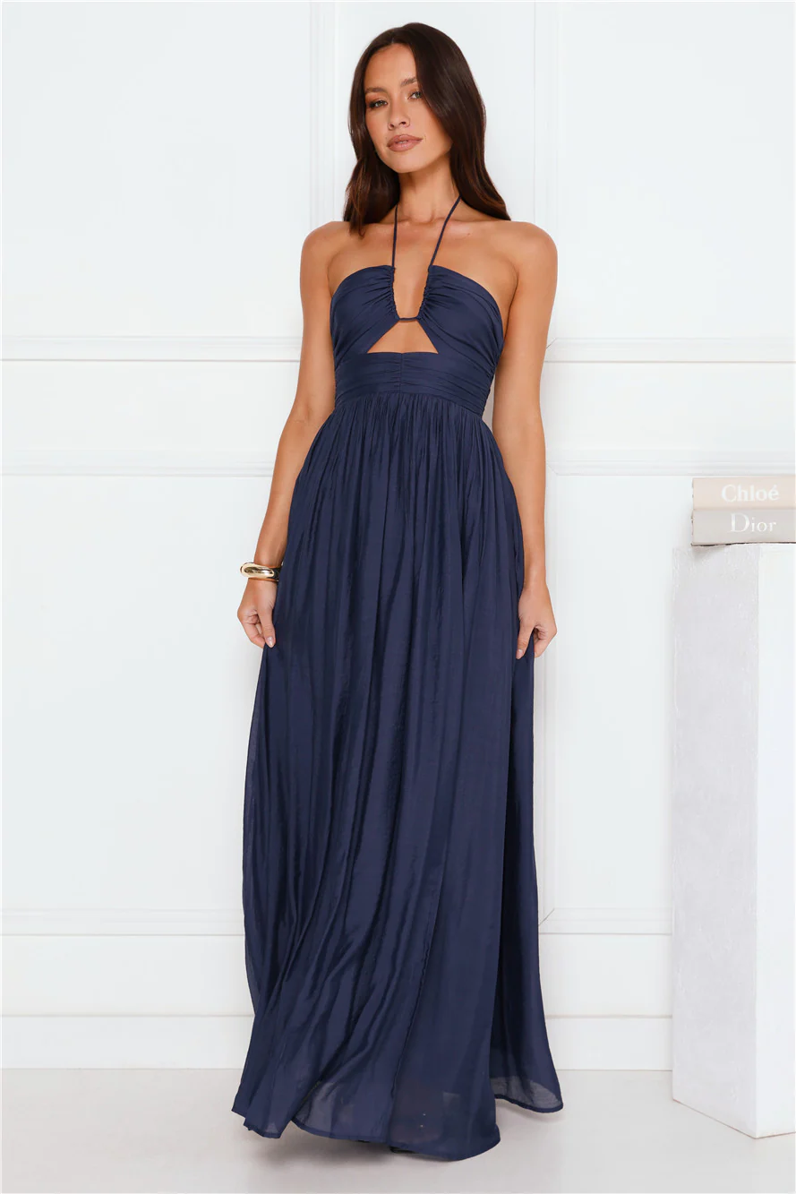 Hibiscus Hues Halter Maxi Dress