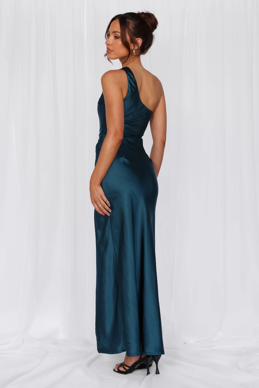 The Aurora One Shoulder Satin Maxi Dress