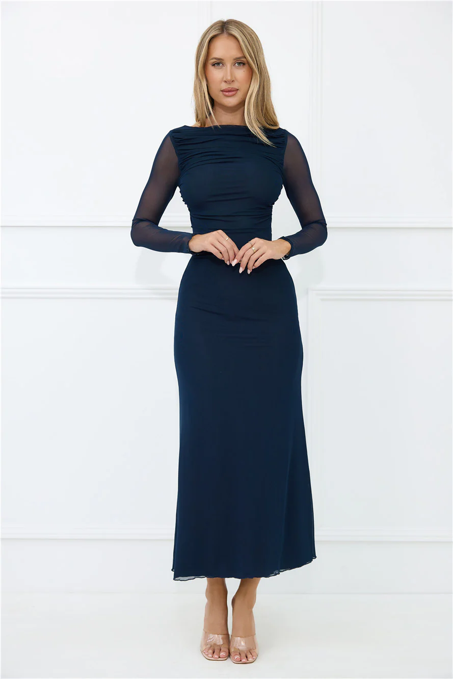 Thinking Pretty Long Sleeve Maxi Dress