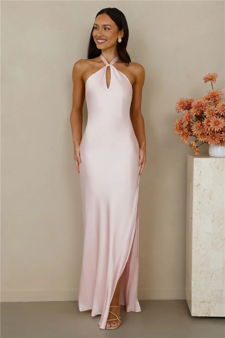 The Delilah Satin Halter Maxi Dress