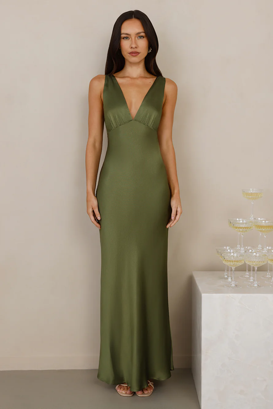 The Isabeau Satin Maxi Dress