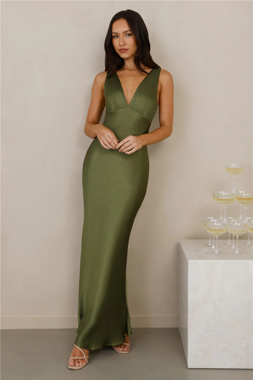 The Isabeau Satin Maxi Dress