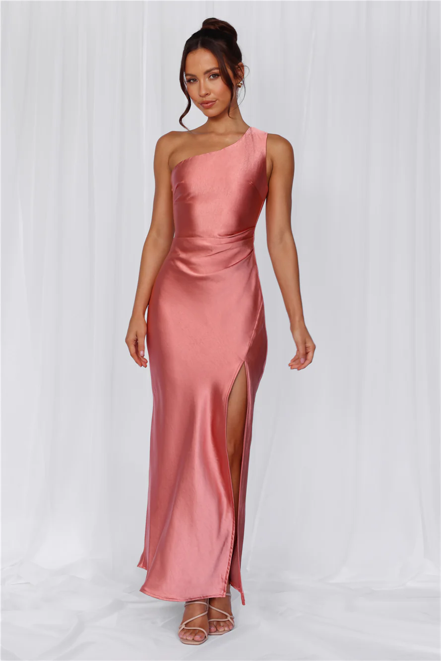 The Aurora One Shoulder Satin Maxi Dress