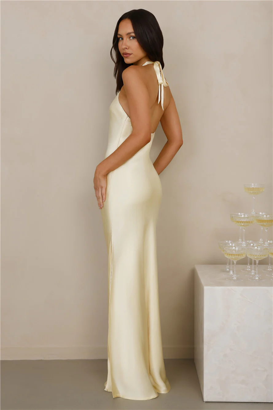 The Delilah Satin Halter Maxi Dress
