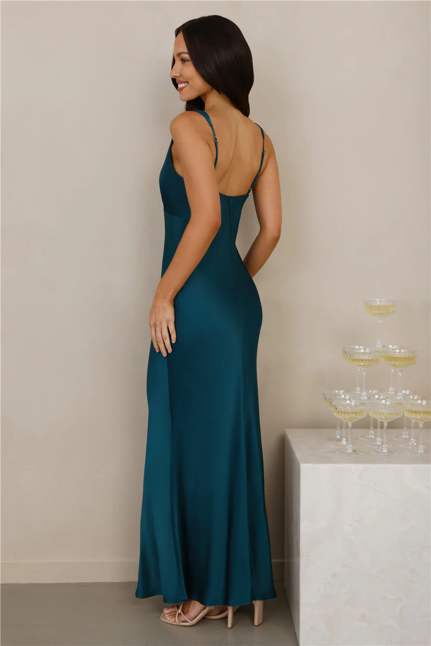 The Isabeau Satin Maxi Dress