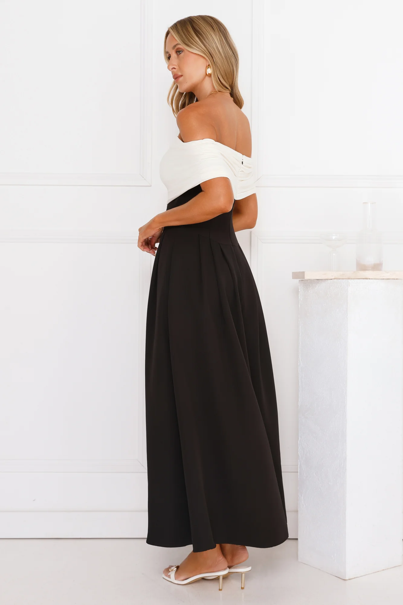 Too Hot To Handle Off Shoulder Maxi Dress