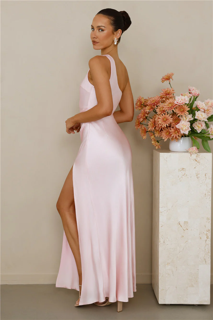 The Aurora One Shoulder Satin Maxi Dress