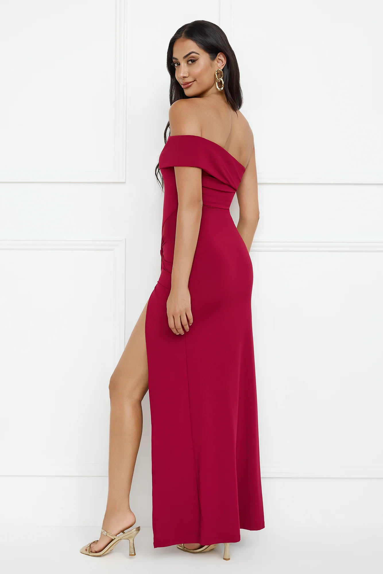 Lavish Luxe Off Shoulder Maxi Dress