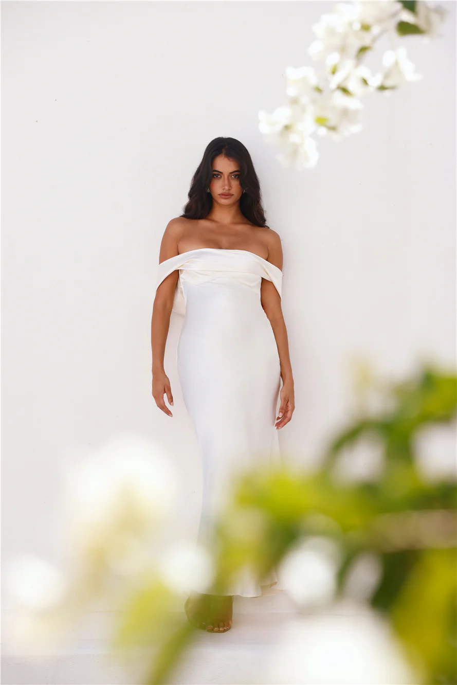 Precious Pearl Satin Maxi Dress