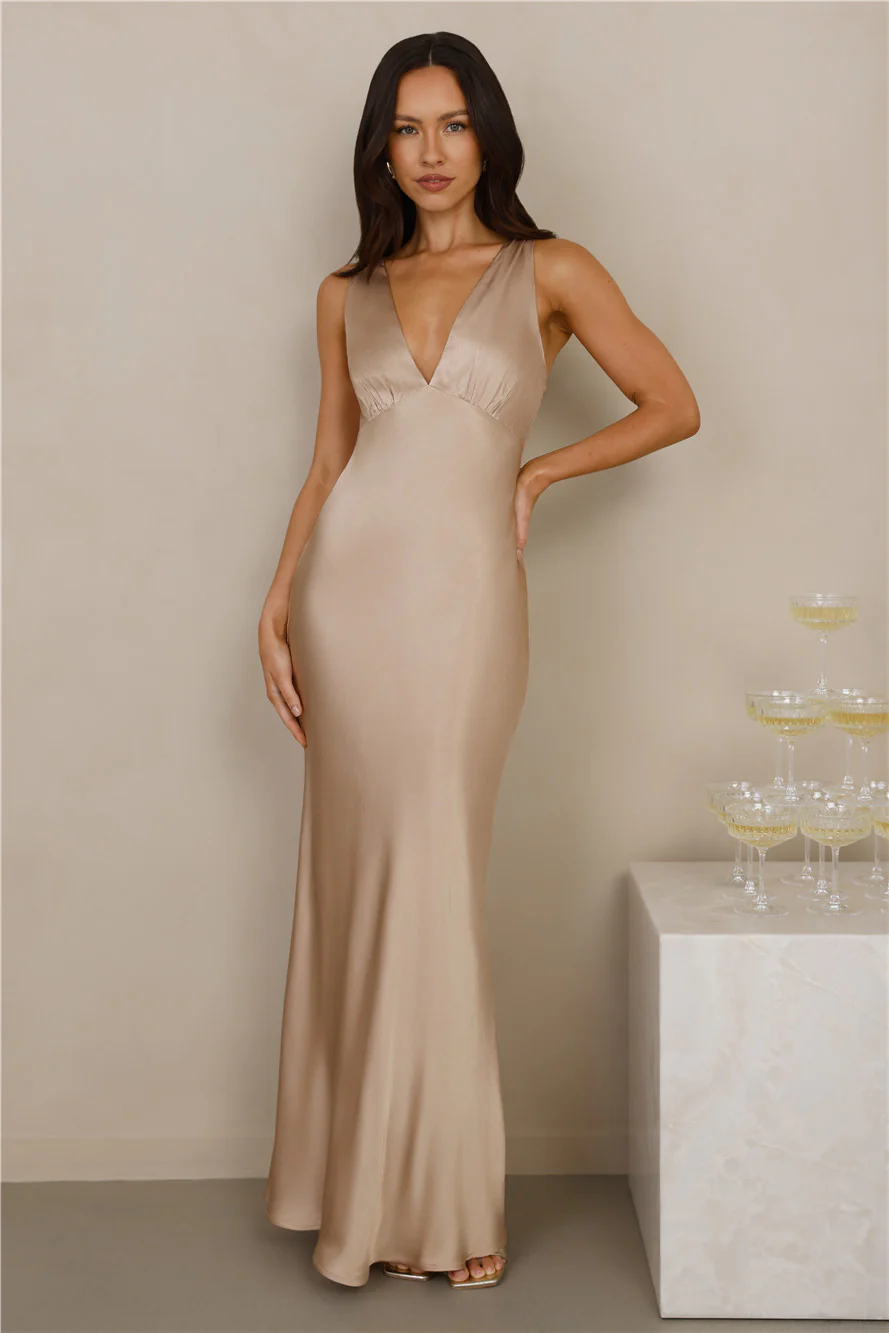The Isabeau Satin Maxi Dress
