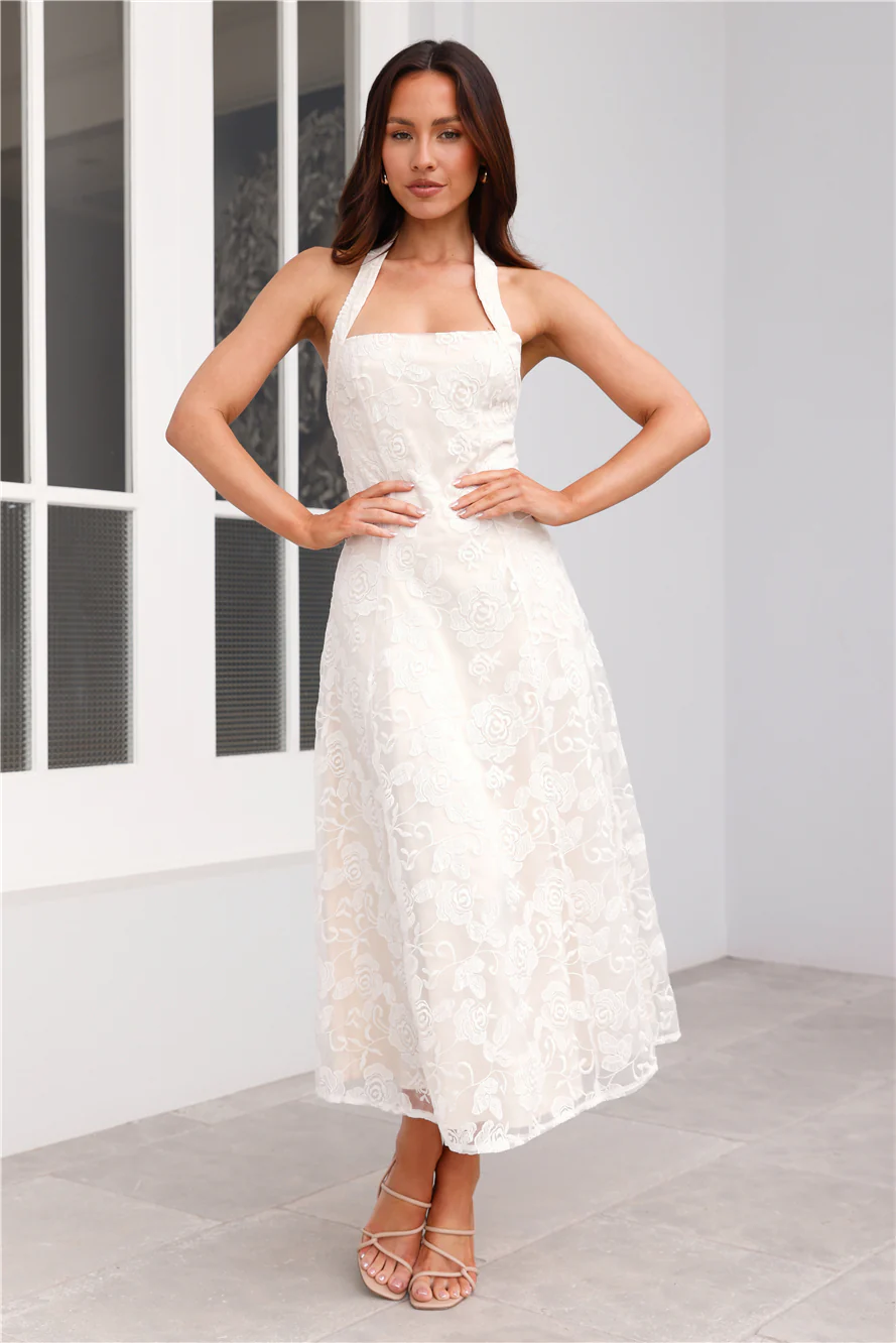 Disco Daze Halter Midi Dress