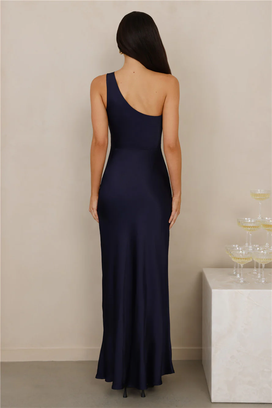 The Aurora One Shoulder Satin Maxi Dress