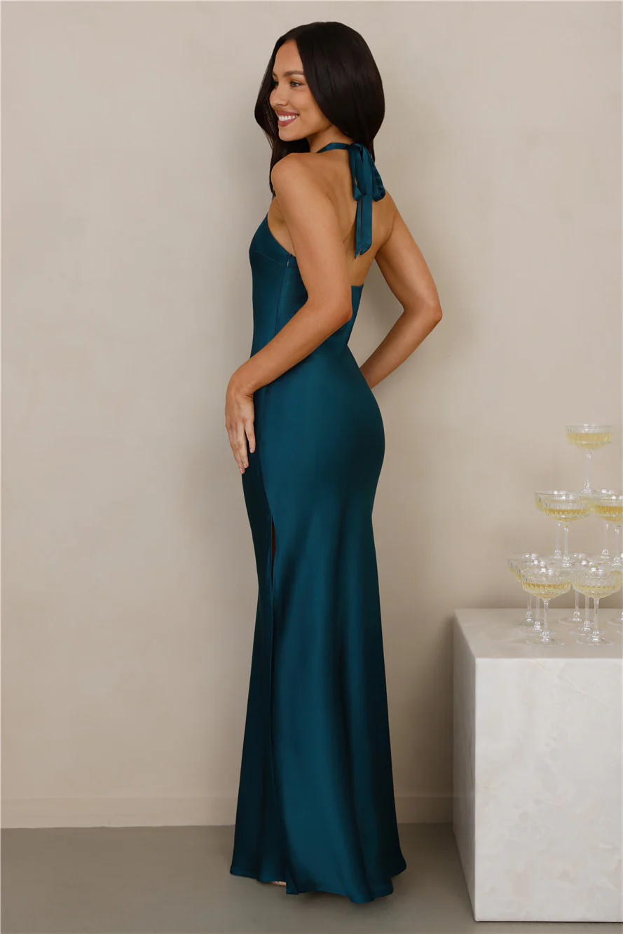 The Delilah Satin Halter Maxi Dress